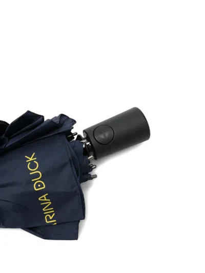 Mandarina Duck Logo-patch Umbrella In Blue