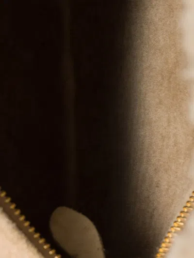 Miu Miu Wander Shearling Bag In Neutral