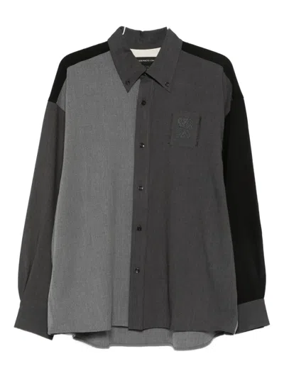 Federico Cina Patchwork Shirt In Gray