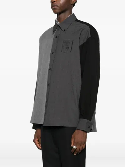 Federico Cina Patchwork Shirt In Gray