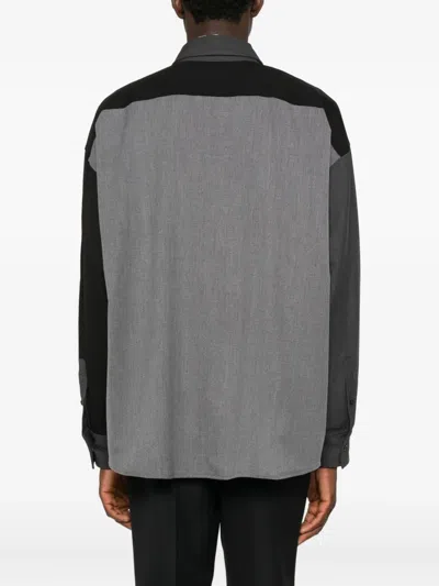 Federico Cina Patchwork Shirt In Gray