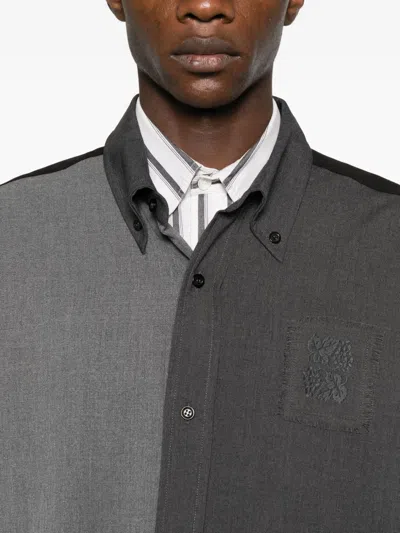 Federico Cina Patchwork Shirt In Gray
