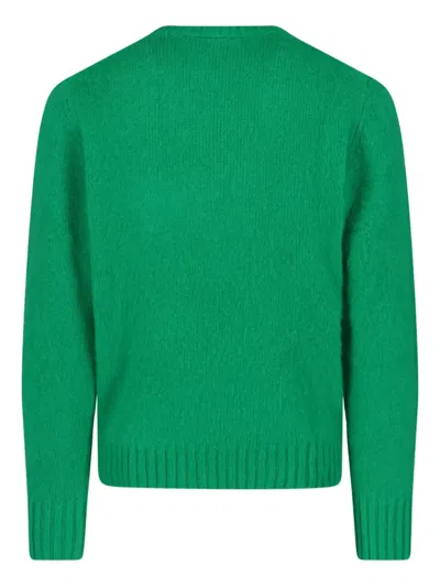Aspesi "classic" Round Neck Sweater In Green
