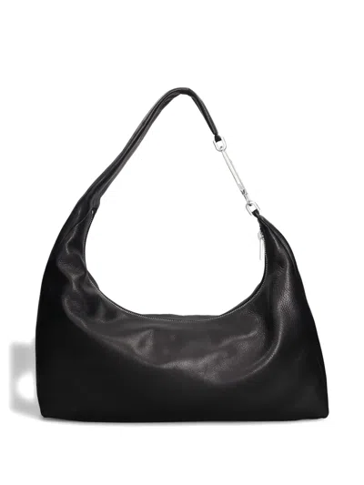 Rick Owens Shoulder Bag With Metal Hardware And Textured Finish In Black