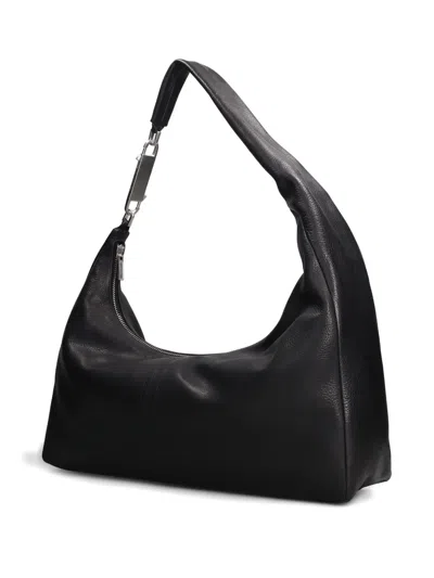 Rick Owens Shoulder Bag With Metal Hardware And Textured Finish In Black