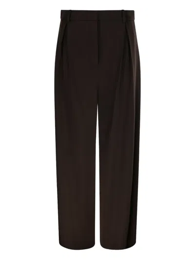 Loewe Pleat-detail Trousers In Brown