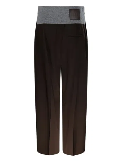 Loewe Pleat-detail Trousers In Brown