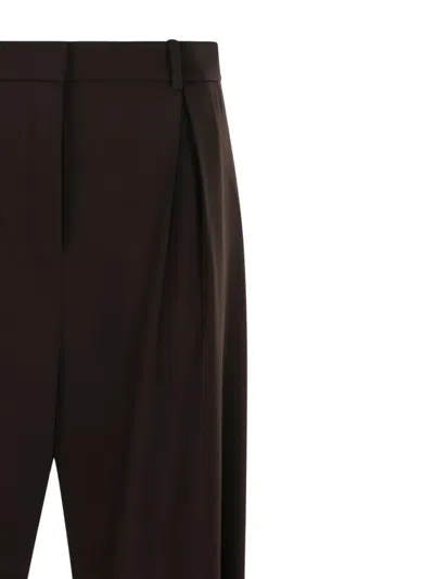 Loewe Pleat-detail Trousers In Brown