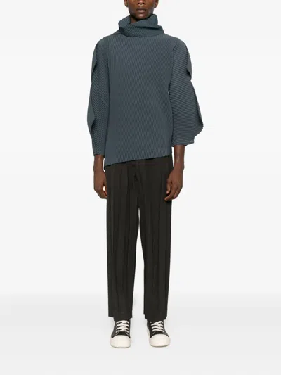 Issey Miyake Angular Stone Jumper In Blue