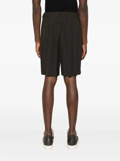 Issey Miyake Pleated Shorts In Brown
