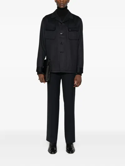 Tagliatore Chest-pocket Button Shirt In Black