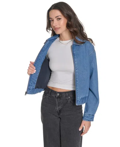 Levi's Women's Laydown Collar Bomber Denim Jacket In Blue