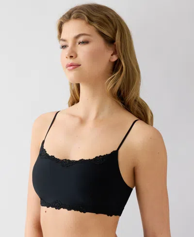 B.tempt'd Women's Moderate Coverage Pull-on Lace Bralette In Black