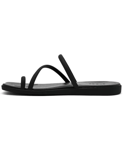 Crocs Women's Miami Toe Loop Sandals From Finish Line In Black
