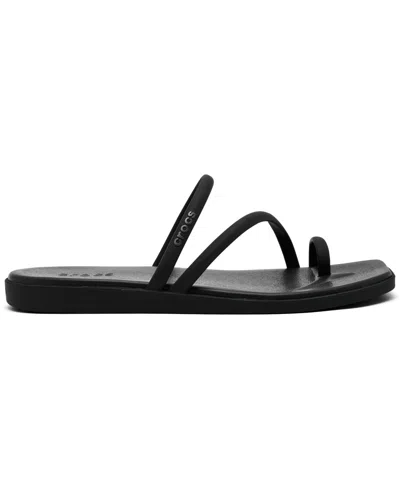 Crocs Women's Miami Toe Loop Sandals From Finish Line In Black