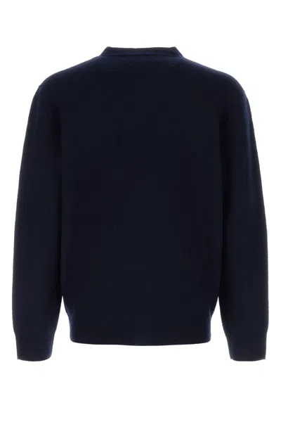 Apc A.p.c. Navy Blue Wool Cardigan In Blue