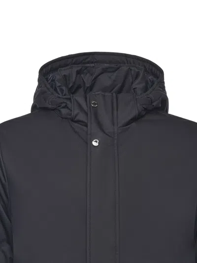 Moorer Vermont Waterproof Long Padded Coat In Blue