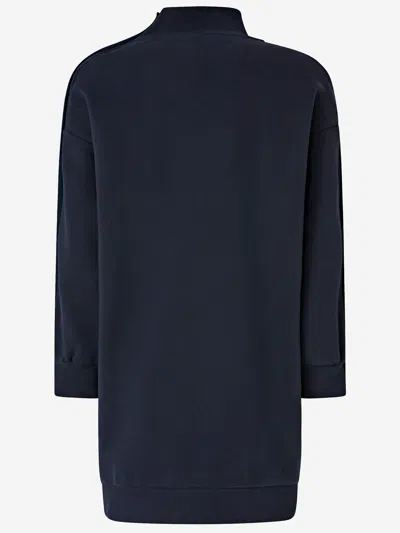 Pinko Button-detailed High-neck Mini Dress In Blue