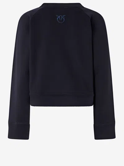 Pinko Cotton Sweatshirt With Buttons In Blue