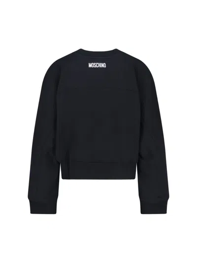 Moschino Graphic Crew Neck Long Sleeve Sweatshirt In Black