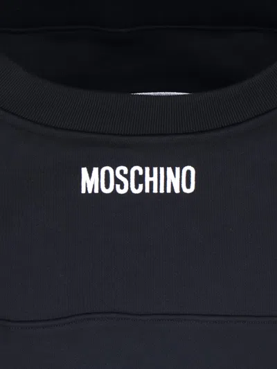 Moschino Graphic Crew Neck Long Sleeve Sweatshirt In Black