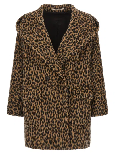 Tagliatore Leopard Printed Jilly Coat In Brown