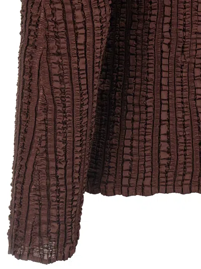 Issey Miyake Jellyfish Pleats Sweater In Brown