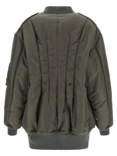 Junya Watanabe Lightweight Nylon Jacket With High Collar And Streamlined Silhouette In Green