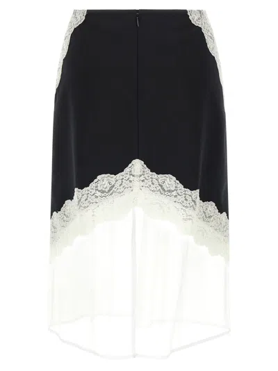 Jil Sander Lace And Organza Wool Skirt In Multi