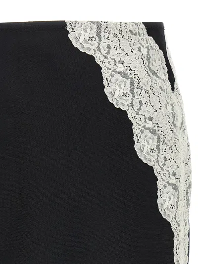 Jil Sander Lace And Organza Wool Skirt In Multi