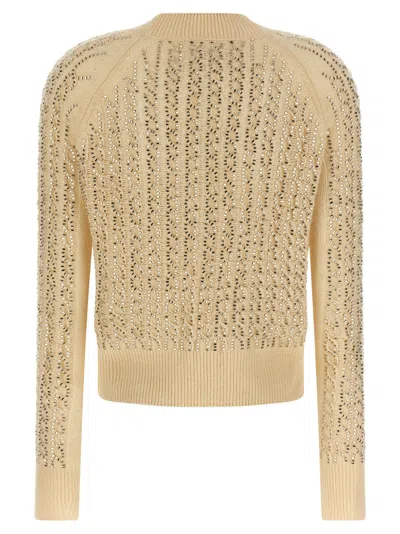 Ermanno Scervino Baguette Studded Sweater Sweaters And Cardigans Beige In Yellow