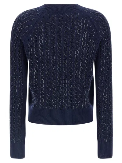 Ermanno Scervino Baguette Studded Sweater Sweaters And Cardigans Blue In Blue
