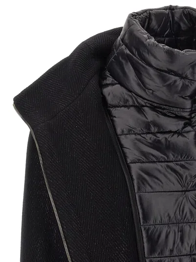 Herno Virgin Wool Coat With High Neck In Black