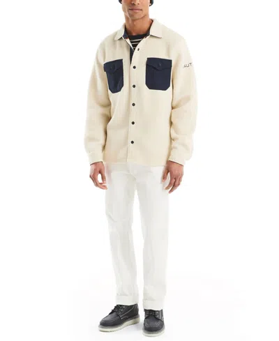 Nautica Men's Long Sleeve Snap Shirt In Neutral