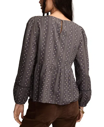 Lucky Brand Women's Novelty Stripe Long Sleeve Top In Black
