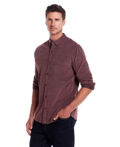 Weatherproof Vintage Men's Solid Collar Shirt In Burgundy