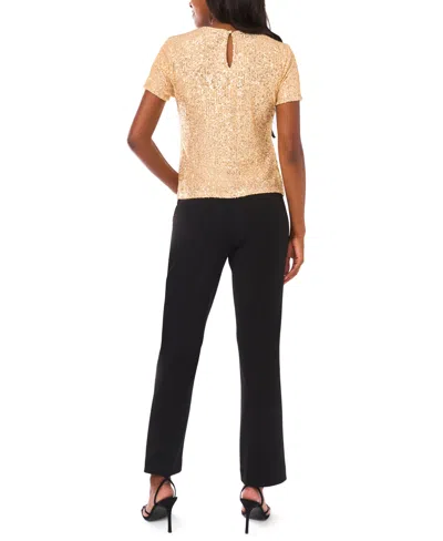 Vince Camuto Women's Short Sleeve Side Knot Top In Gold