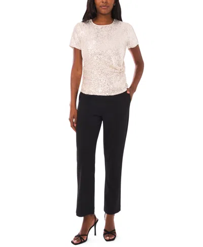 Vince Camuto Women's Short Sleeve Side Knot Top In Metallic