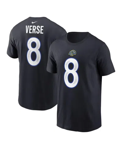 Nike Men's Jared Verse Midnight Blue Los Angeles Rams 2025 Rivalries Collection Player Name Number T-shir In Blue