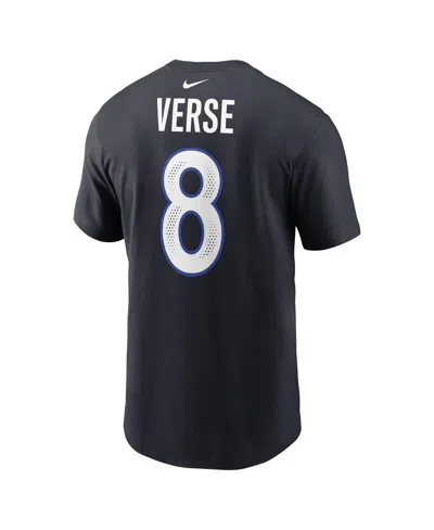 Nike Men's Jared Verse Midnight Blue Los Angeles Rams 2025 Rivalries Collection Player Name Number T-shir In Blue
