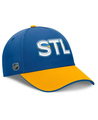 Fanatics Men's Blue/gold St. Louis Blues Authentic Pro Rink Team Code Flex Hat In Blue