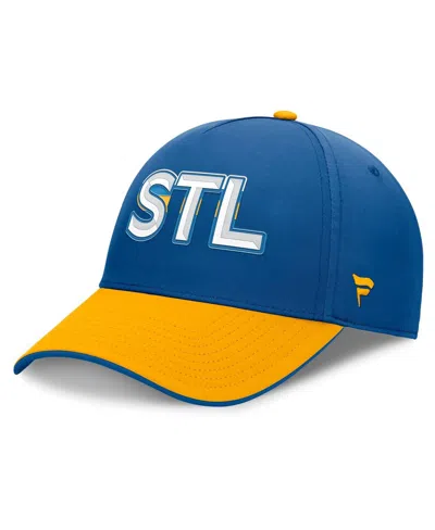 Fanatics Men's Blue/gold St. Louis Blues Authentic Pro Rink Team Code Flex Hat In Blue