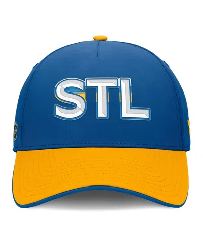 Fanatics Men's Blue/gold St. Louis Blues Authentic Pro Rink Team Code Flex Hat In Blue