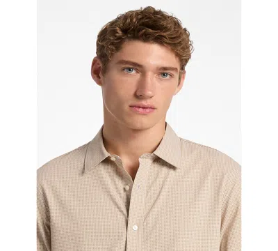 Michael Kors Geometric Perfect Classic Fit Button Down Shirt In Neutral