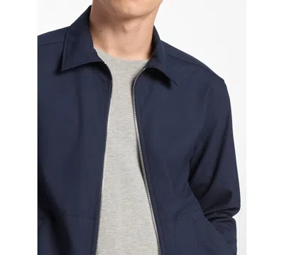 Michael Kors Tech Stretch Zip Shirt In Blue