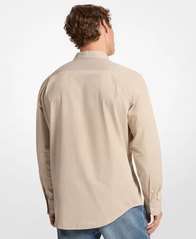 Michael Kors Geometric Perfect Classic Fit Button Down Shirt In Neutral