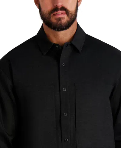 Karl Lagerfeld Men's Houndstooth Pattern Utility Jacket In Black