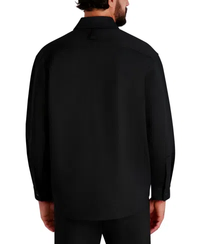 Karl Lagerfeld Men's Houndstooth Pattern Utility Jacket In Black