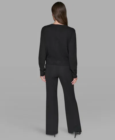 Karl Lagerfeld Jeweled Short Cardigan In Black