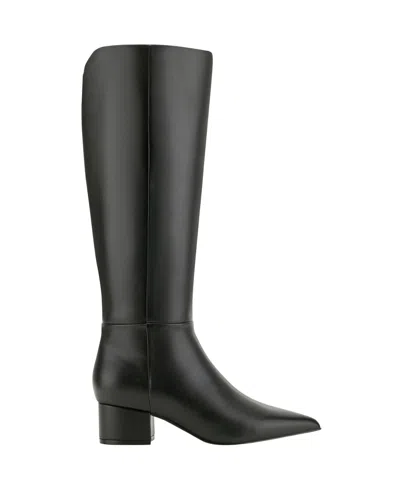 Marc Fisher Womens Gradia Pointy Toe Tall Boots Regular Wide Calf In Black
